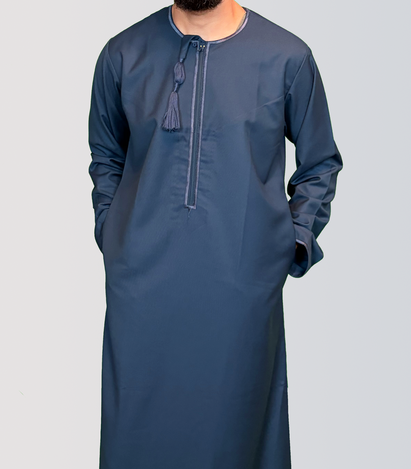 Hayba Omani Thobe in Azure Blue